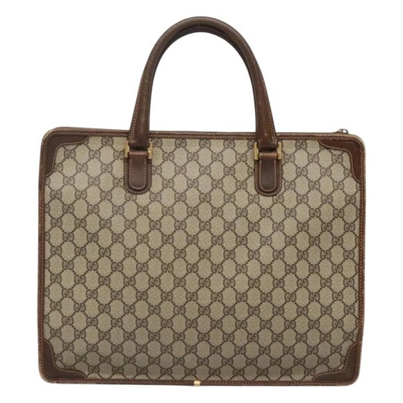 GUCCI GG Supreme Tote Bag PVC Beige Gold Auth am8712 - Picture 12 of 16